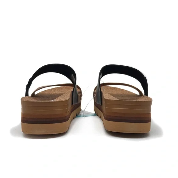 Reef Cushion Vista Hi Sandals Black Duo Platform Slide Size 9 - Picture 8 of 14